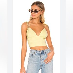 Super down Petunia revolve halter tie strap top in yellow size: XS NWOT